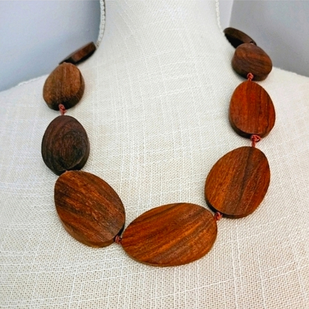 Vintage Wood Infinity Necklace
